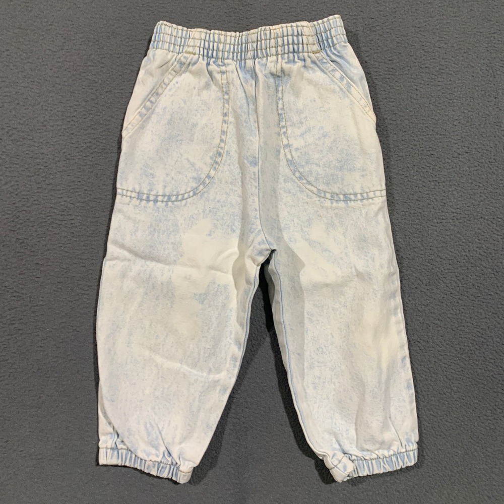 Toddletime Acid Wash Jeans Toddler 18M Vintage 80s 90s Made in USA Jogger Pants